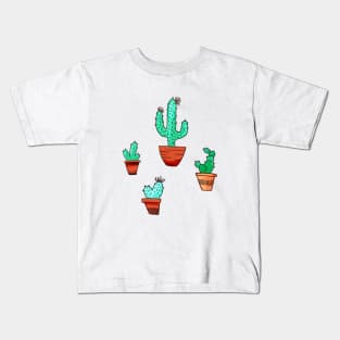 Potted Cactus Pattern Kids T-Shirt